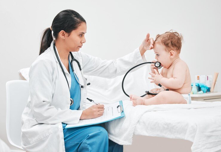 its-normal-babies-have-fever-when-teething-shot-paediatrician-completing-paperwork-checkup_590464-62226